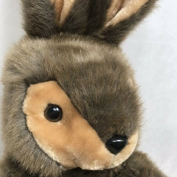 Vintage Brown Begging Bunny Stuffed Plush Animal Realistic Toy 24" Tall - Picture 7 of 8